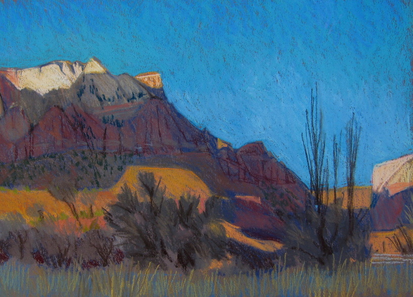 Springdale Utah, Zion, landscape, pastel , Scotty Mitchell