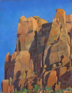 Long Canyon, Boulder Utah, Red Rock, Scotty Mitchell, plein air, pastel, landscape
